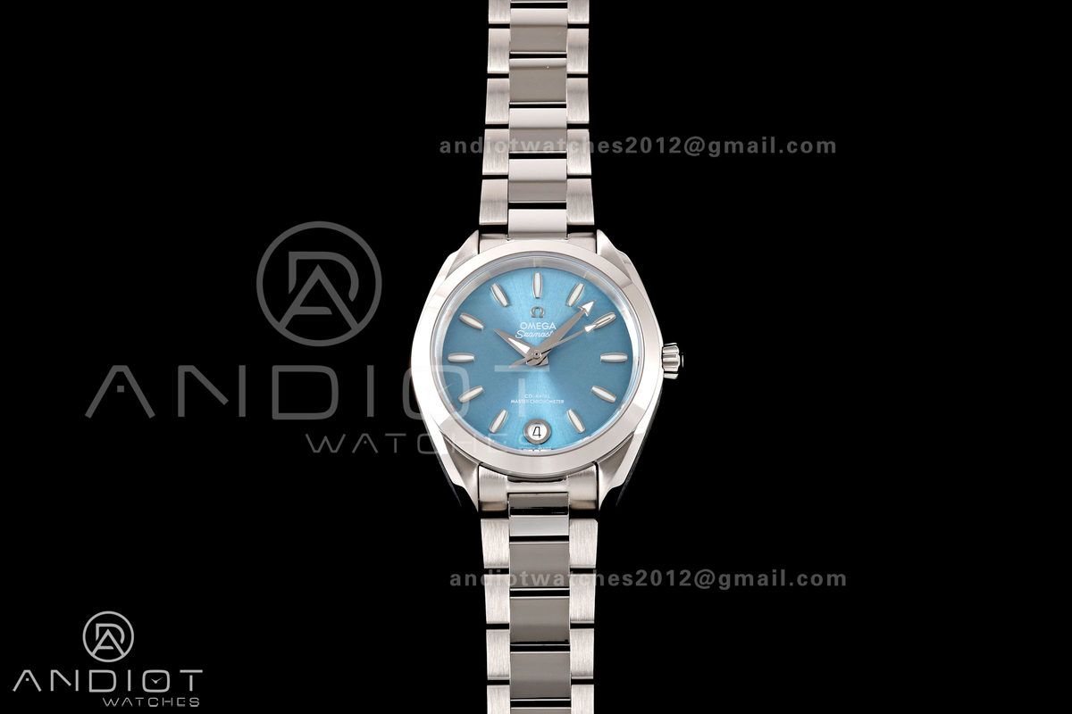 Aqua Terra Shades 34mm SS VRSF Best Edition Light Blue Dial on SS Bracelet A8800